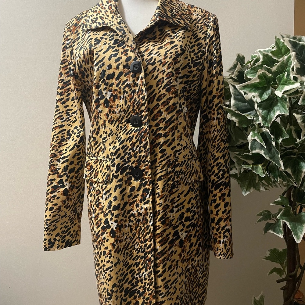 Women’s Coat,  WorthingtonStretch, Animal Print, Size: Medium, Beige/Brown/Black
